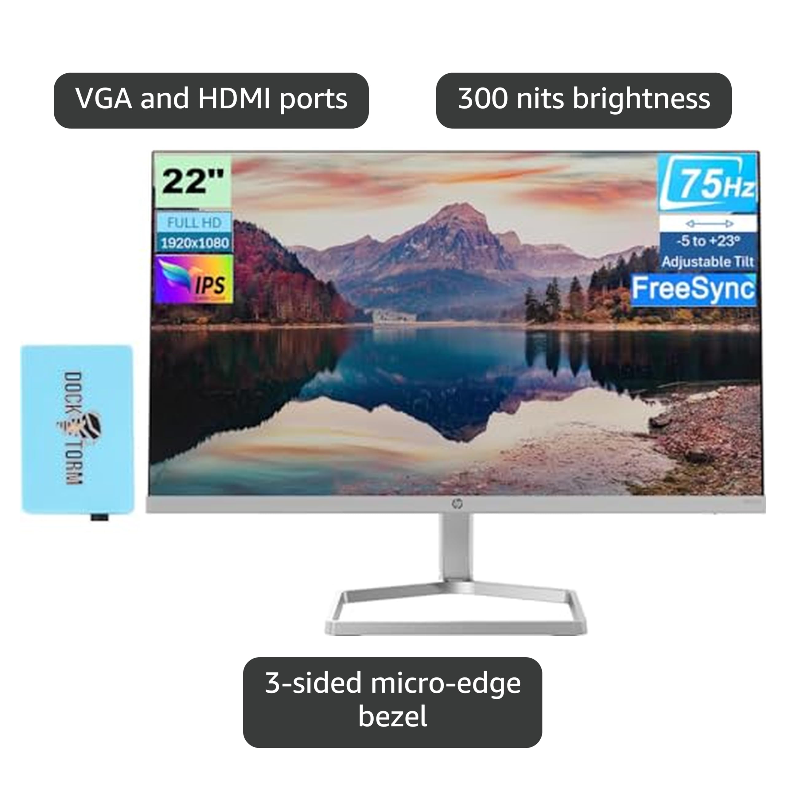 Amazon.com: HP M22f 22” 1080P FreeSync Monitor 2D9J9AA#ABA Bundle Amazon.com: HP M22f 22” 1080P FreeSync Monitor 2D9J9AA#ABA Bundle